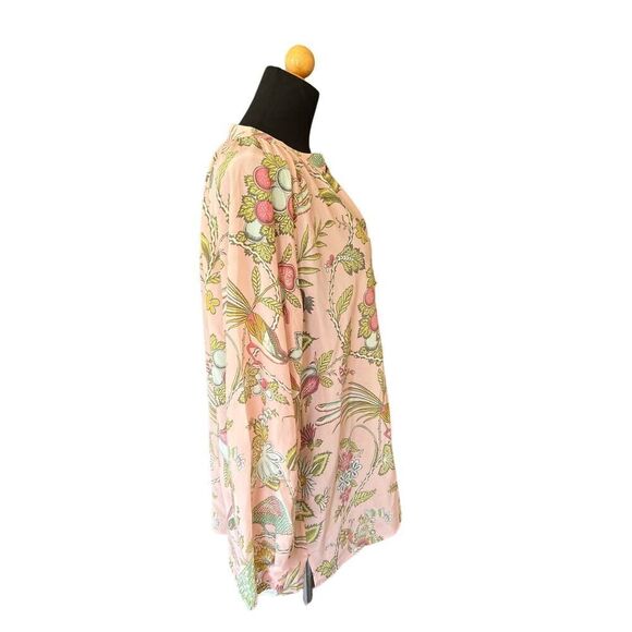 SPARTINA 449 NWT Cora Silk Blouse Sugar Mill Peacock Pink Size XXL MSRP: $168 - Picture 6 of 9